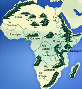  frica Mapa F sico Atlas Monta as